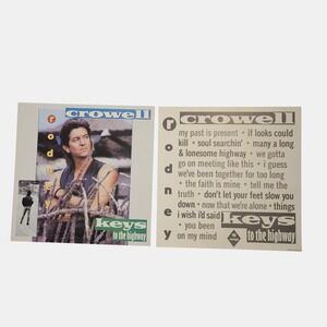 Lot of 2 Rodney Crowell Keys to the Highway 1989 Promo Poster 12x12 Double Sided